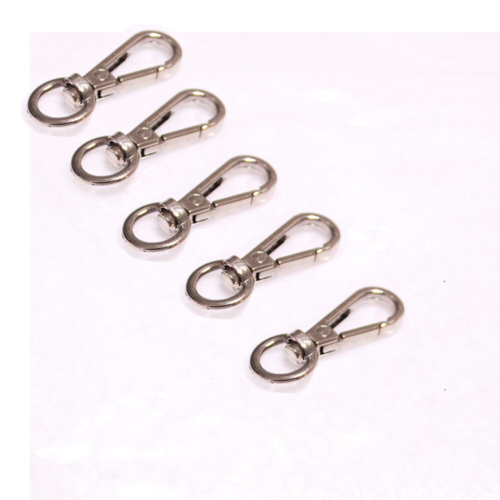 5 sztuk metalowy krętlik wyzwalania karabińczyk karabińczyk breloczek do kluczy smycz DIY Craft plecak akcesoria do toreb: silver-S