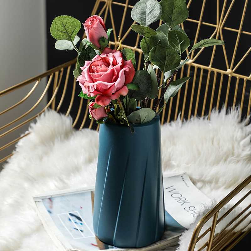 Vases for Decoration Home Plastic Vase White/Blue Flower Basket Arrangement Living Room Modern Style Simple Artistical