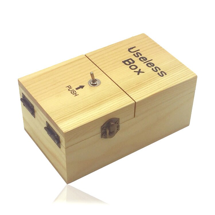 Drôle en bois boîte inutile nouveaux jouets exotiques Anti-Stress Gadgets Surprise jouer astuces blagues pratiques jeu pour les amis: Beige 1