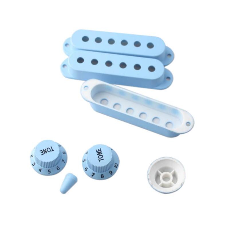 Strat Gitaar Pickup Covers Tone Knoppen Switch Tip Set Gitaar Accessoires Voor Fender Stratocaster Vervanging Accessoire Kit Deep: Sky blue