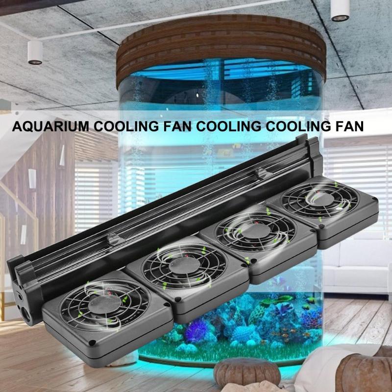 Akvarium kylfläkt tyst flervinklar temperaturkontroll akvarium vatten kyla nödvändiga temperaturreglering prylar