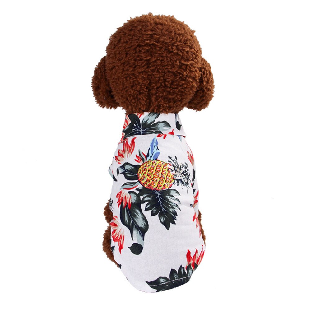 Haustier Hund Katze Hemden Sommer Strand Kleidung gemütlich lässig Haustier Kleidung Blumen- drucken hawaiisch T Shirt Beachwear Bluse 1pc