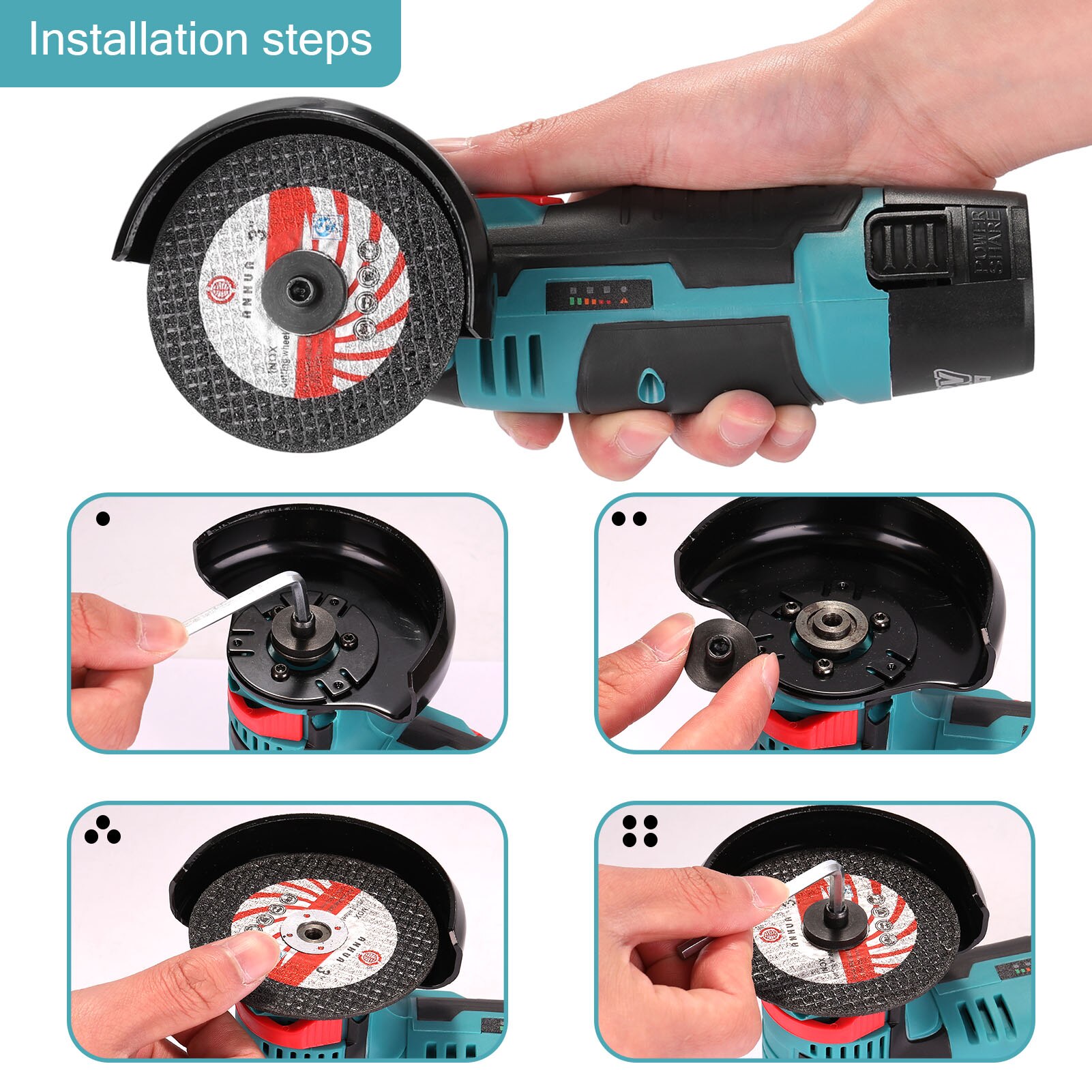 Discos de aleta plana para amoladora angular, 75mm, 10mm, disco de molienda de 80 granos, cuchillas de corte de madera
