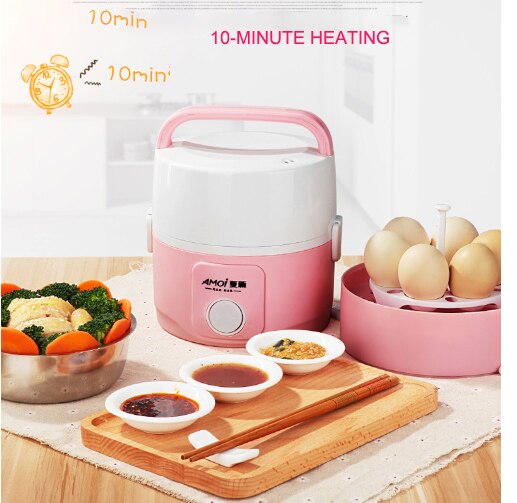 Electric Steamer Three-layer Heating Lunch Box With Timer Function