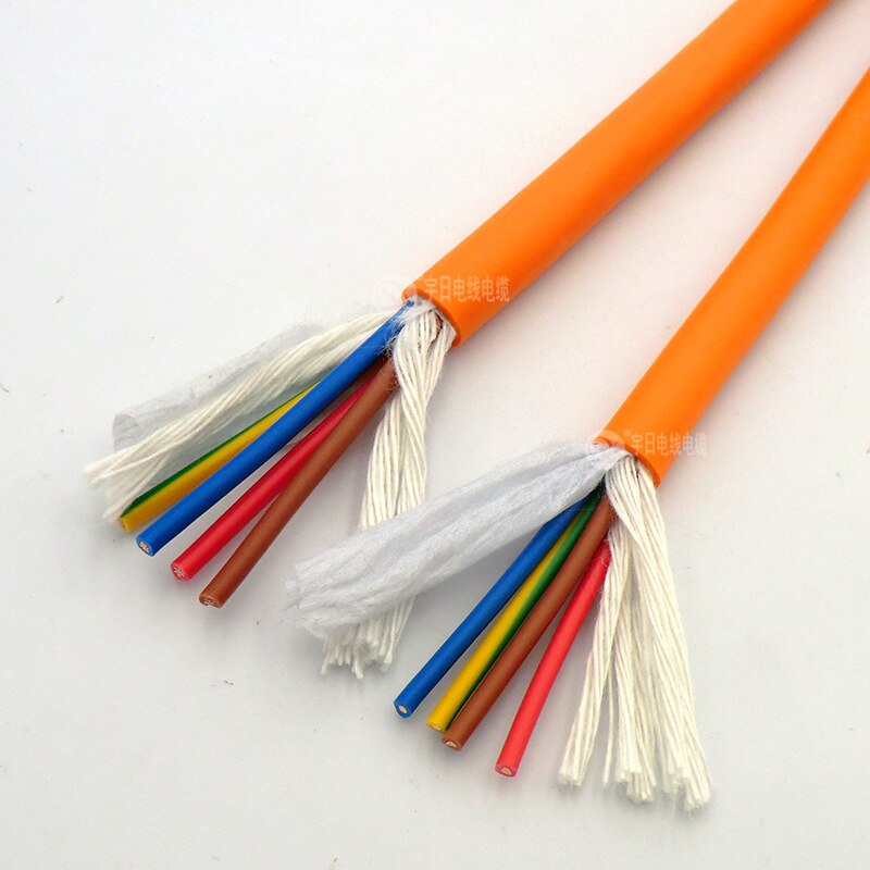 Drag Chain Power Cable Ultra Flexible 4 core 0.5,0.75,1,1.5,2.5mm ² Orange Towline Cable 1m (20,19,17,15,14,13AWG)