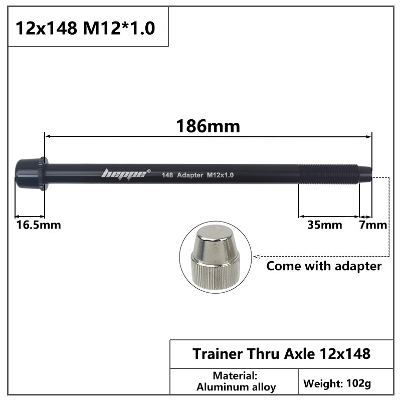Heppe bike trainer thru axle mtb bike trainer akseli vartaat trainer adapteri 12 x 142 12 x 148 trainer pikakiinnitys  m12 xp 1.0/1.5/1.75: 12 x 148 p1.0