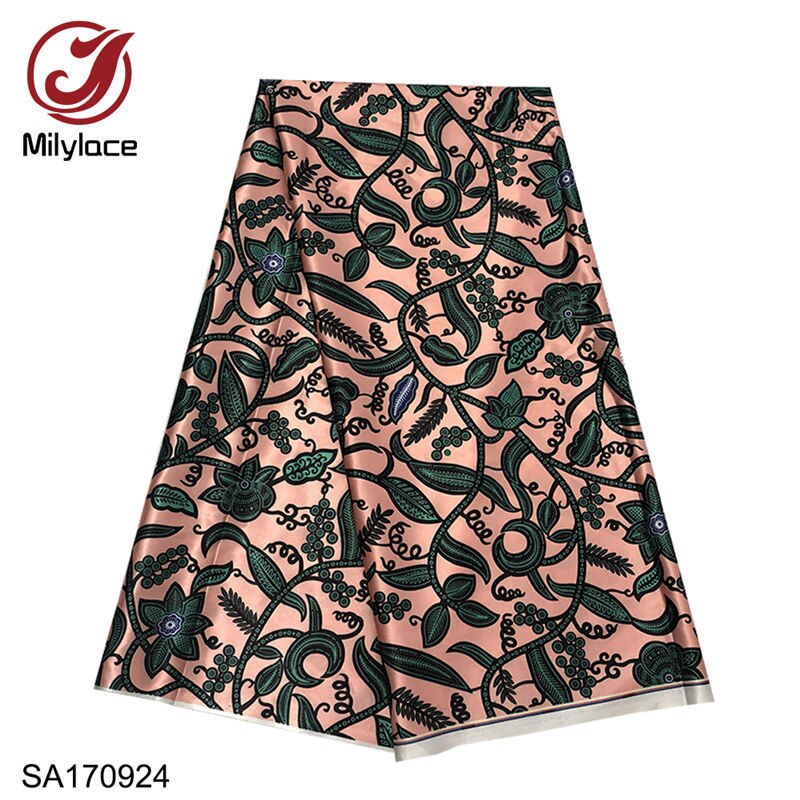 African Printing Satin Fabric Pink Leopard Digital Printing Satin Fabric 5 yards Polyester for Clothes SA170915: SA170924