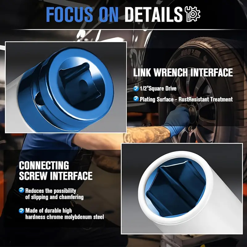 1/2" Drive Lug Nut Socket Set Wheel Socket Set Impact Lug Nut Socket Set Thin Wall Lug Nut Socket Set with Colored