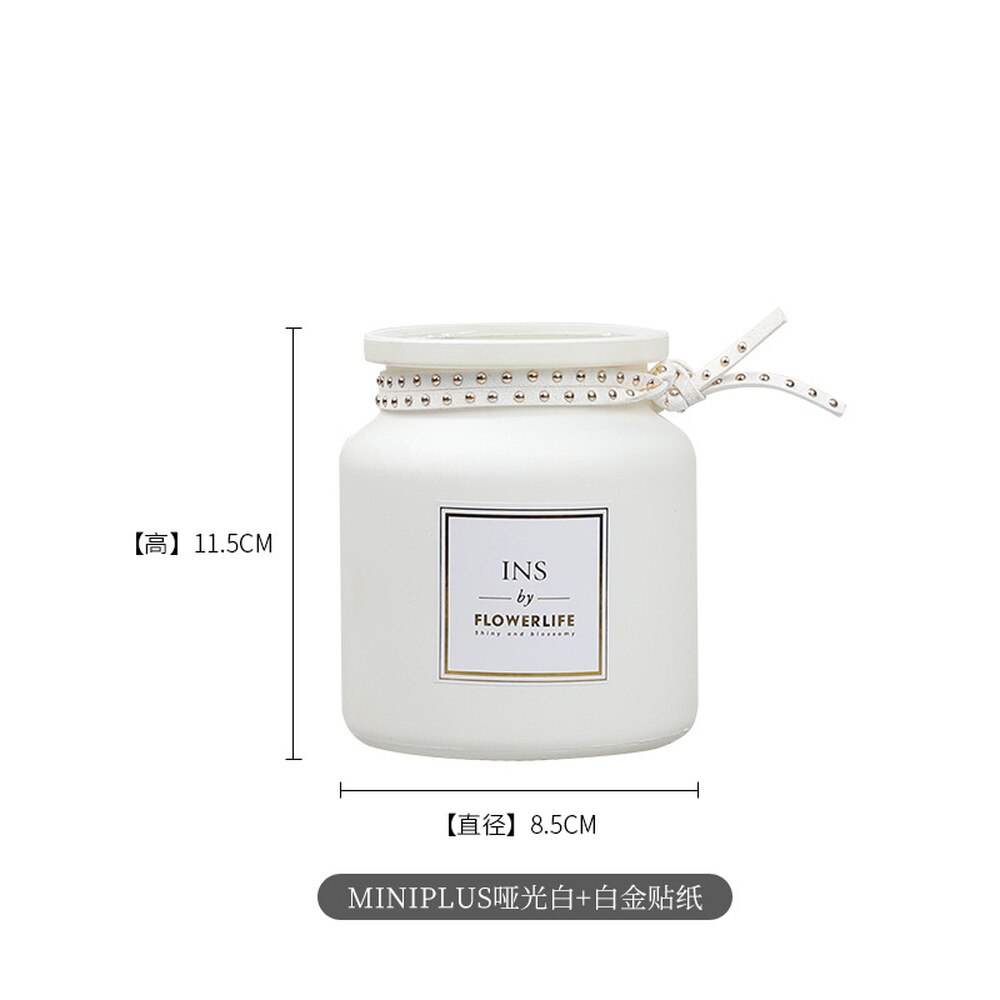 Nordic Black White Glass Vases Hydroponics Plant Flower Home Decor Artificial Flower Bouquet Vase Wedding Table Decoration