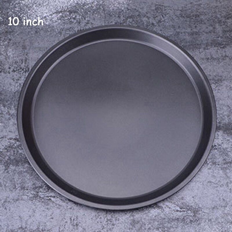 1pc Pizza Plate Pan 9/10/11/12/14 inch Round Shallow Dish Pizza Pan Carbon Steel Non-stick Pizza Pies Mold DIY Baking Tray Mould: 10 inch