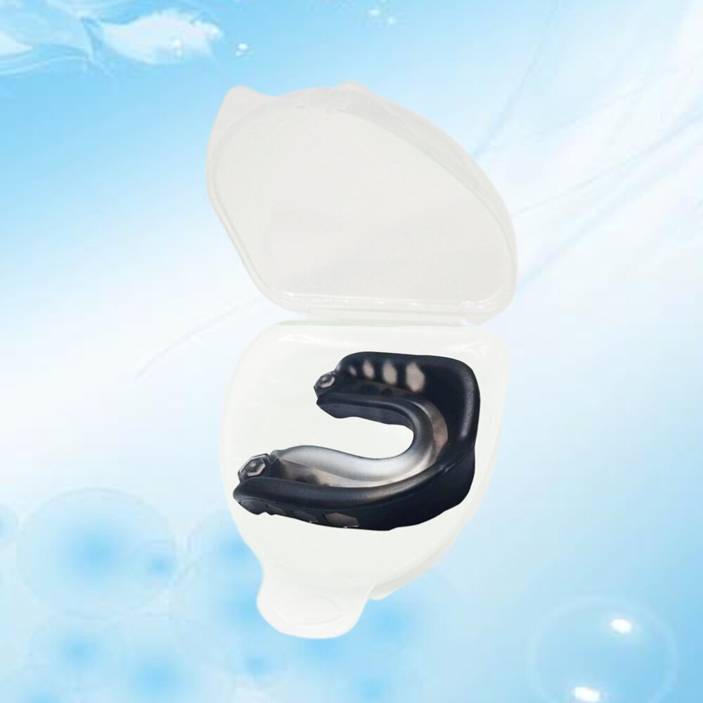 Protector bucal deportivo con tirantes deportivos, Protector de dientes para boxeo, fútbol, Hockey, Rugby, color negro y transparente