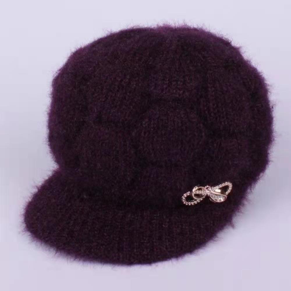 einfache Kaninchen Pelz Winter Hüte Für Frauen Winter Skullies Warme Wolle Kappe Gorros Weibliche Kappe Für großmurmeln Hütte Gestrickte kappen: verrotten