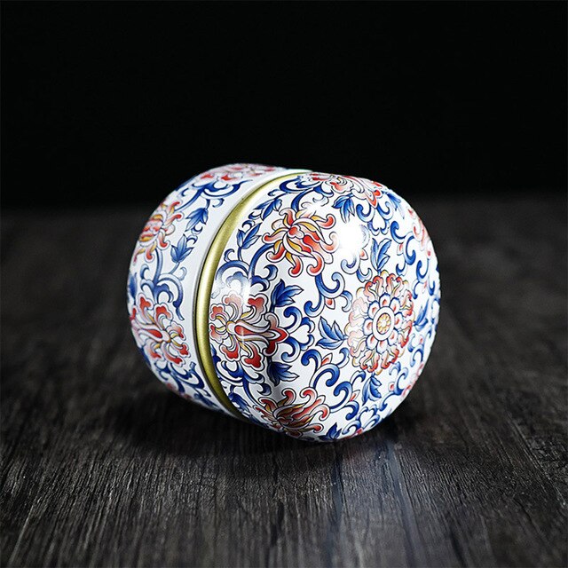 Classical Chinese double-lid tea cans, sealed oval tea cans, suitable for bulk tea, rock candy and coffee: Plum