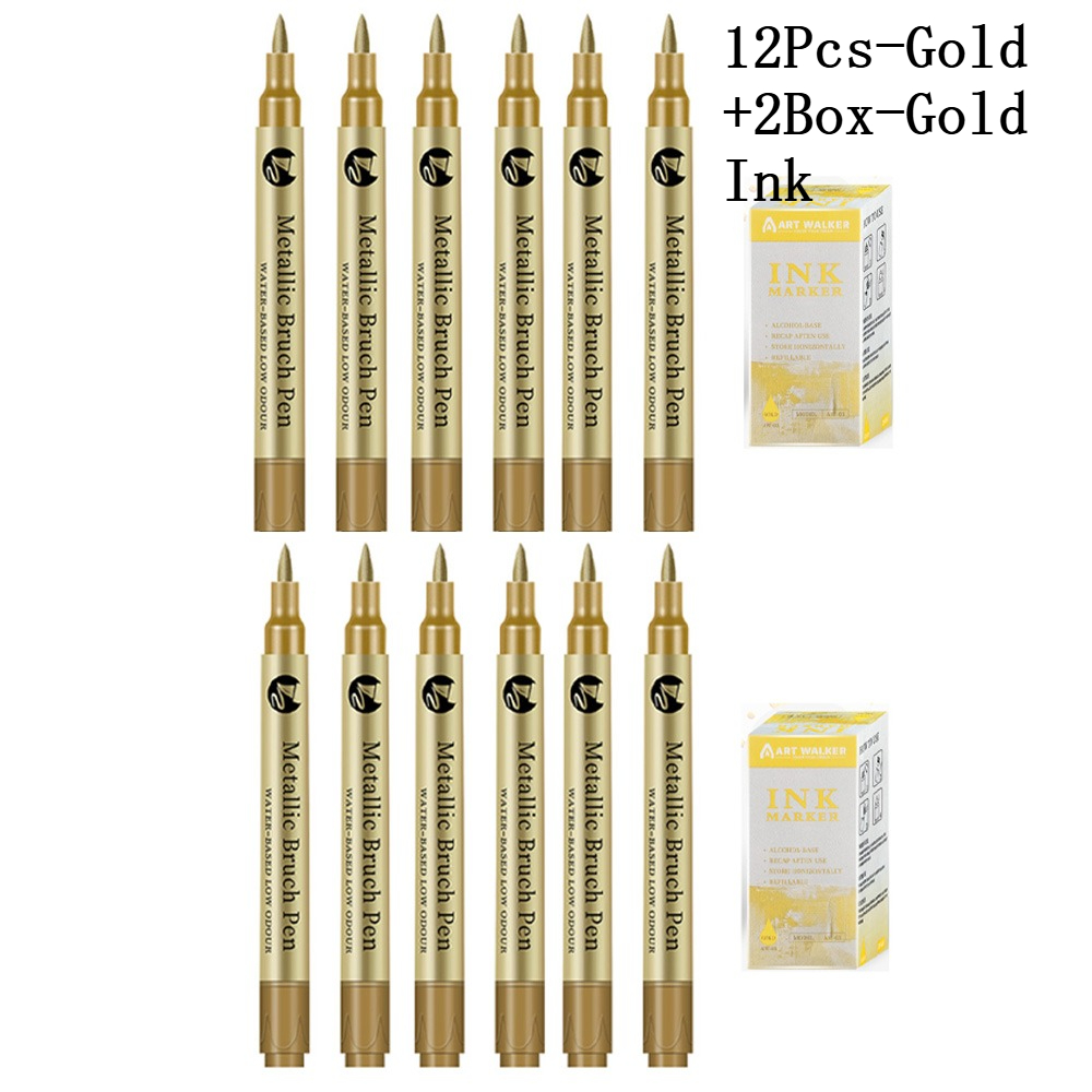 1/2/6/12 Stuks Art Markers Goud/Sliver 1-4MM Pen Tip Hervulbare Inkt Waterdicht voor Schilderen Wielnaaf Kleur Reparatie Schoolbenodigdheden: Lavendel