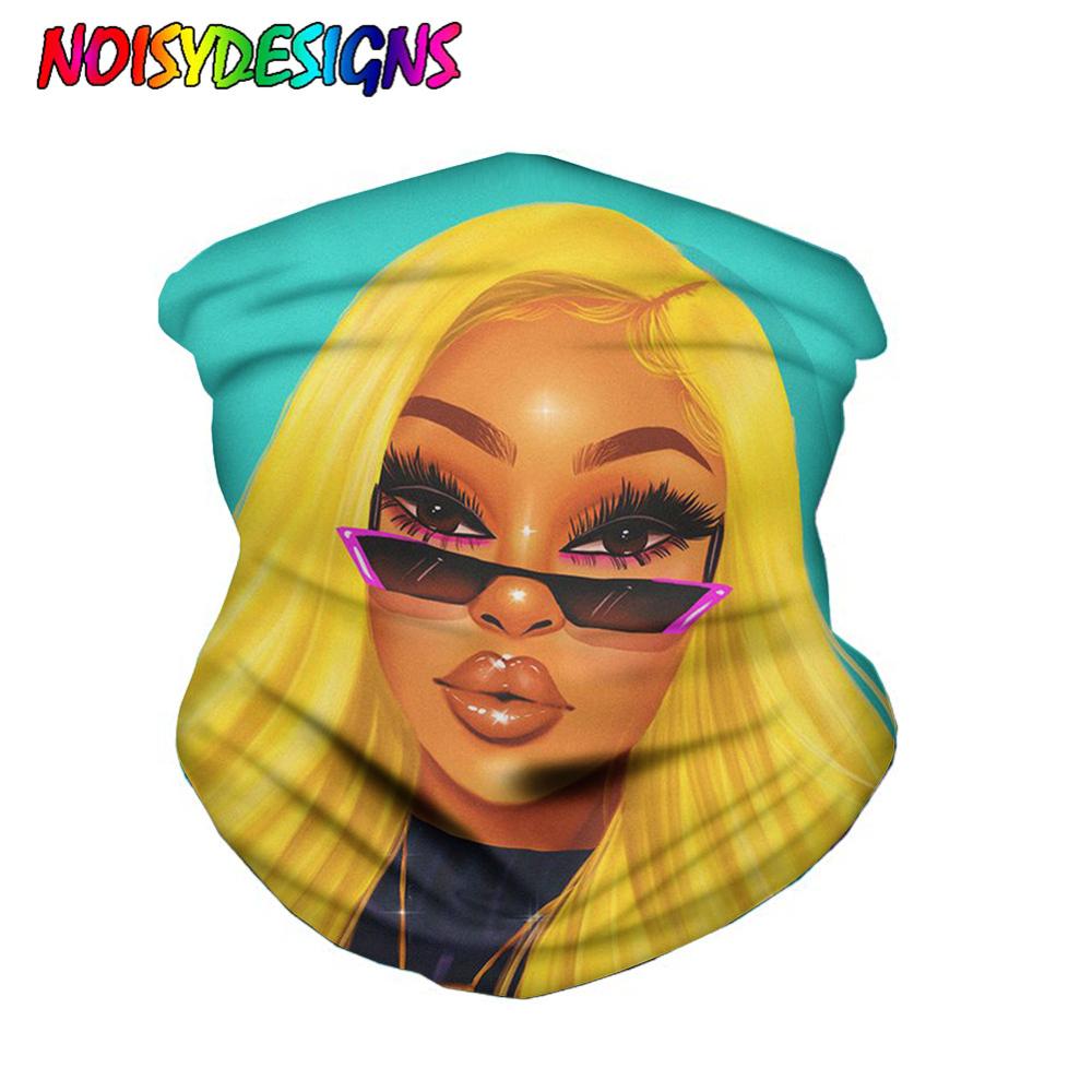 Noisedesigns multifunctionele bandana hoofdband ring nek sjaal kunst afrikaans meisje print naadloze buisvormige magische gezichtssjaal: Lmyd 5567 z 28