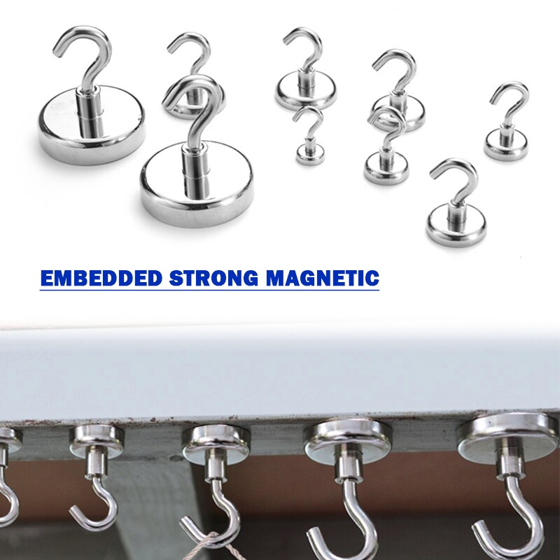 Magnetic Hooks Powerful Heavy Duty Neodymium Magnet Hanger Strong Magnetic Cup Hanging Hangers Key Coat Wall Hook