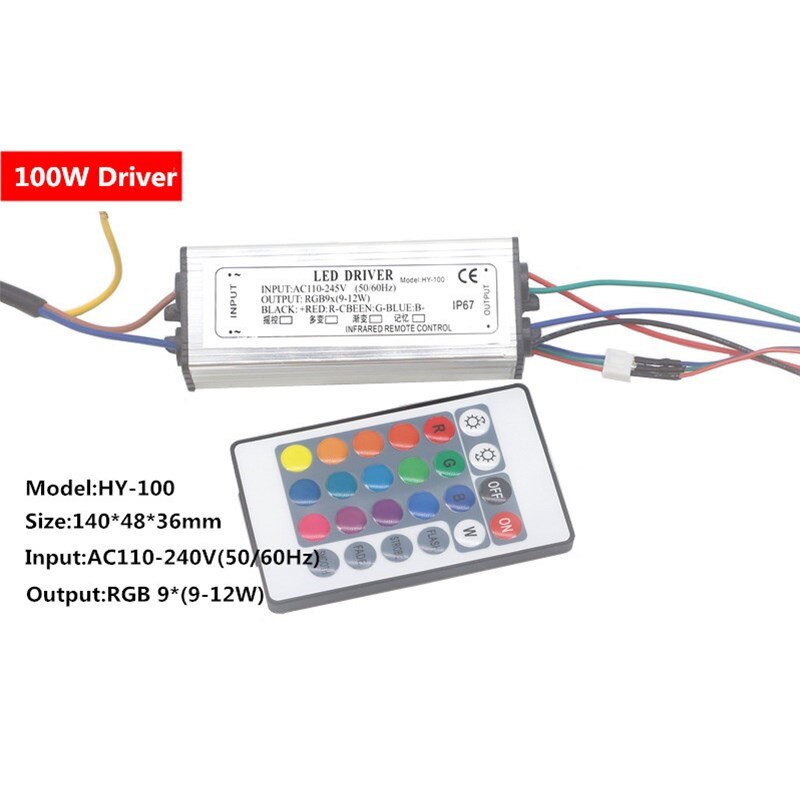Constant Current LED Driver Waterproof IP67 10W 20W 30W 50W 100W RGB Chip Driver LED Lighting Transformer AC110V-240V Input