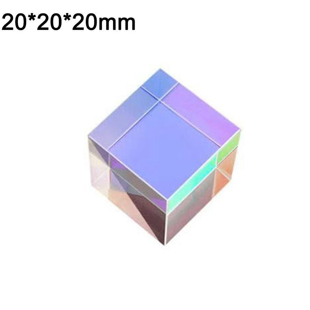 Dichroic Glass Optical Color X-Cube Four Side Polished Glass Experiment Prism 5*5*5mm For Teaching K9 Rainbow Cube G0A7: F