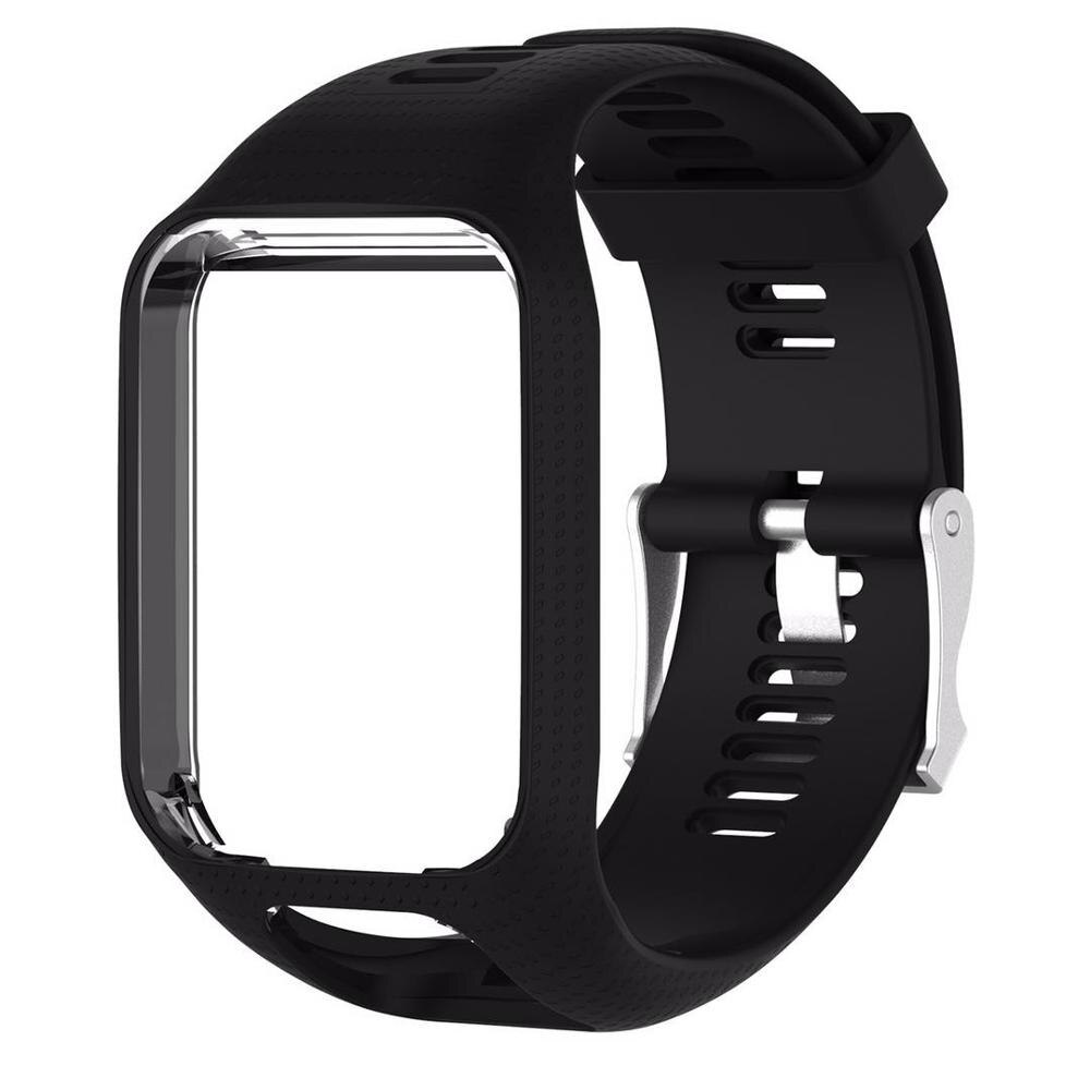 Correa de reloj para TOMTOM Runner 2 3 Spark / 3 Glfer 2 Adventurer, repuesto de correas de reloj GPS: Black