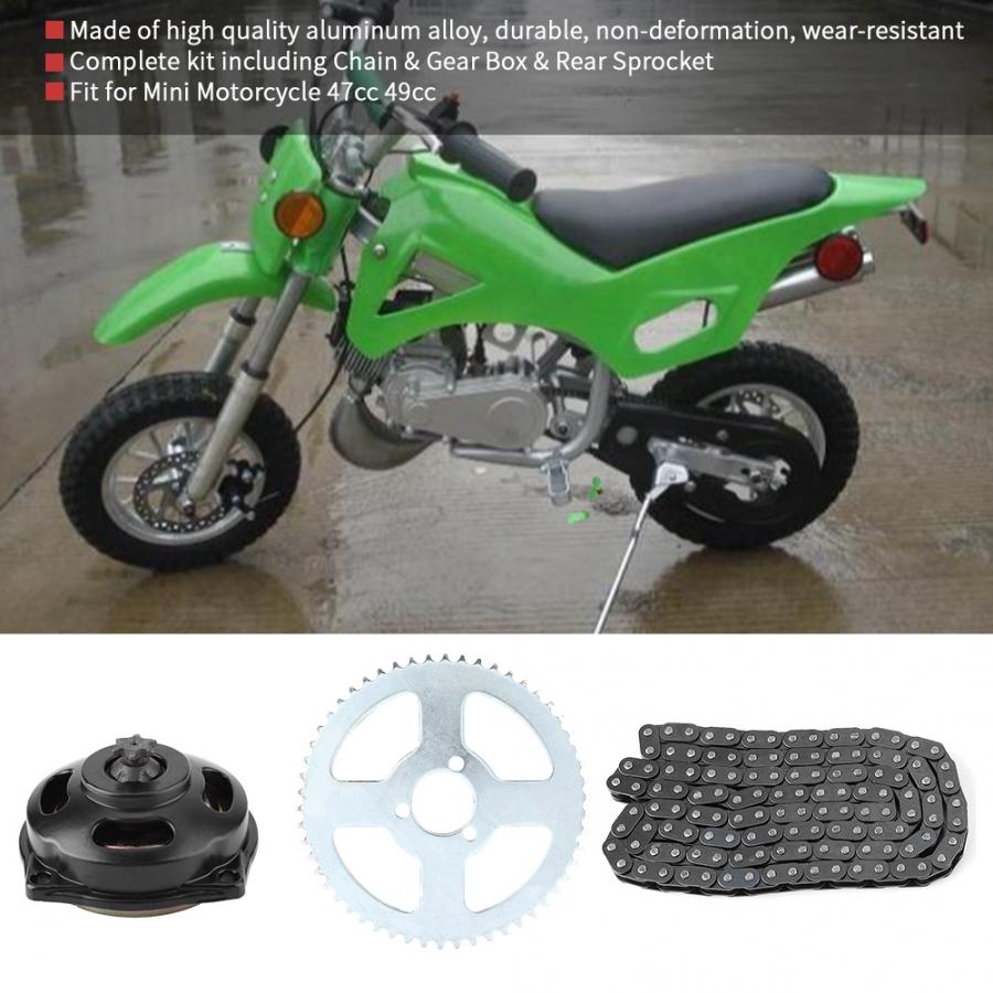 Motorfiets Transmissie Drive Systeem T8F Chain & 6 T Versnellingsbak & Tandwiel Kit voor Mini Motorfiets 47cc 49cc aluminiumlegering