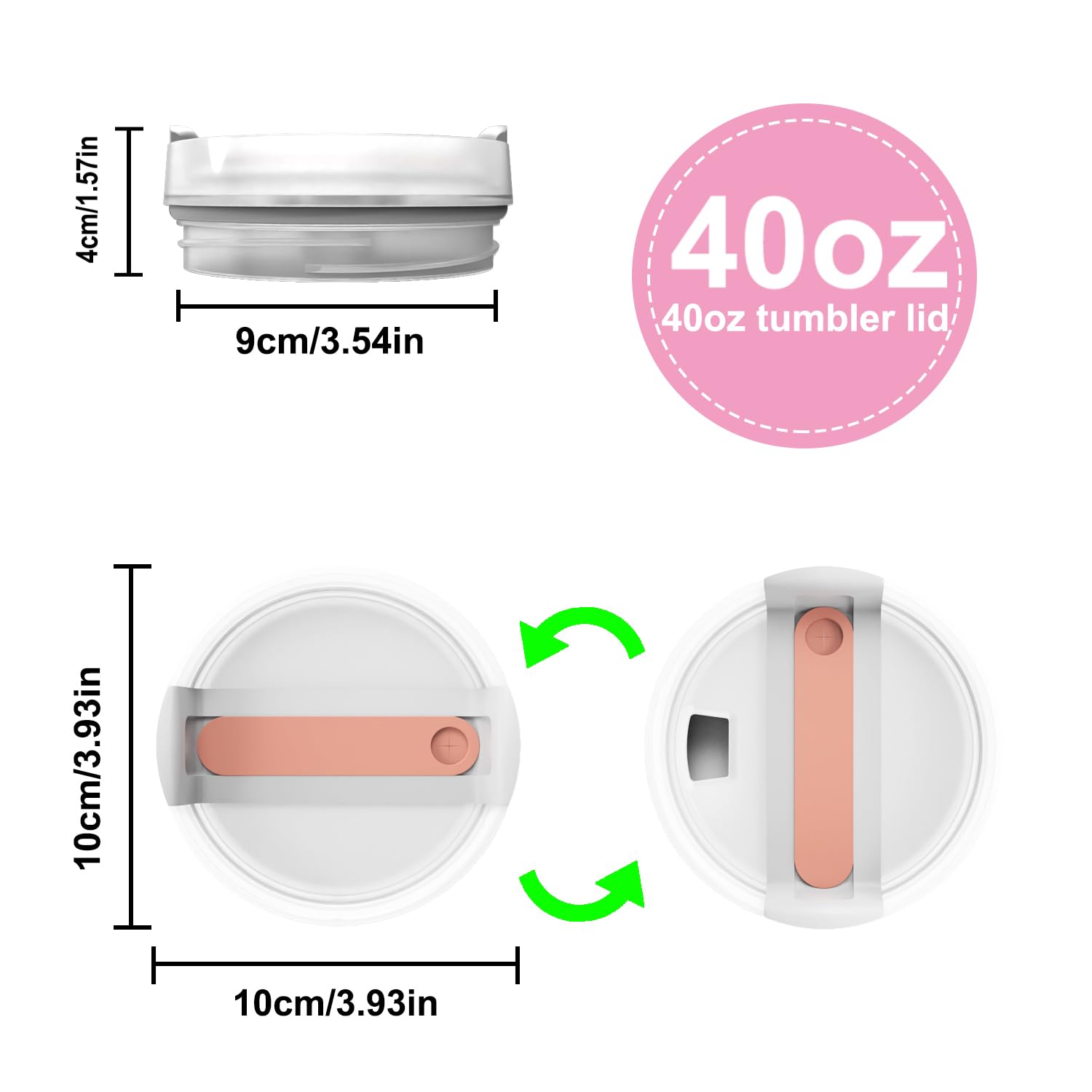 For Stanley Cup Cover Spill Proof Splash Resistant Tumbler Stainless Steel Car Mug Handle Straw Tumbler Lid Compatible Stainless