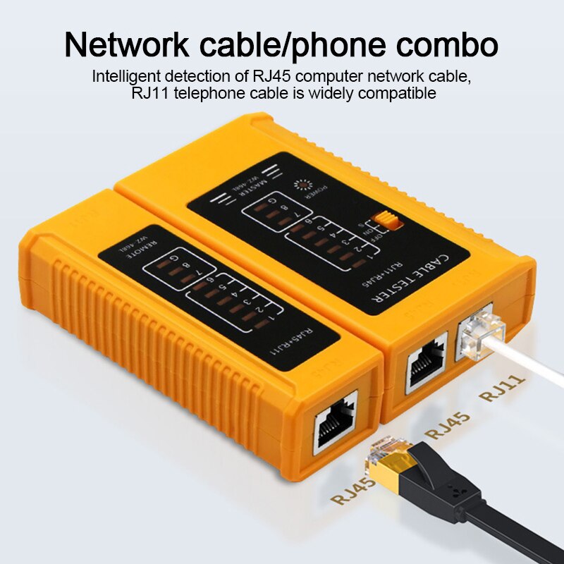 RJ45 RJ11 Cable Lan Tester Network Testing Tools Ethernet LAN Networking Wire Cable Telephone Line Tester Tracker Network Repair