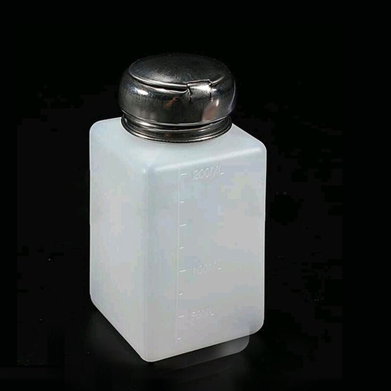 200ml flydende alkohol opbevaring flaske tryk neglelakfjerner dispenser pumpe flaske