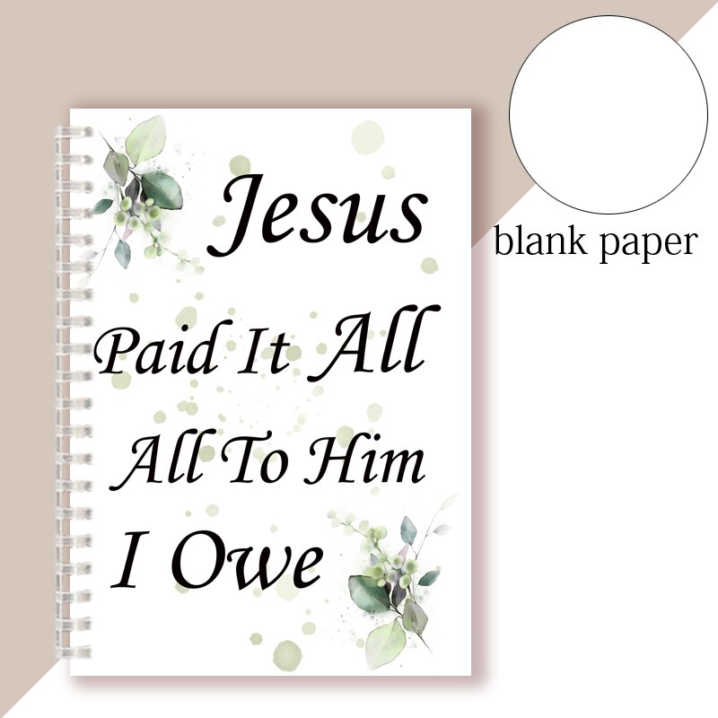 Jesus Paid It All All To Him I Owe - Spiral Notebook Scripture Hymn Writing Memo Note Book Bible Verses Quote Christian Faith: 3