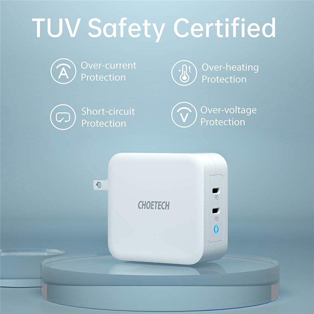 100W GaN Dual USB tipo-C cargador para iPad Pro cargador de pared para iPhone 11 Pro Teléfono para Samsung/Huawei/ASUS/Lenovo/DELL Tablet