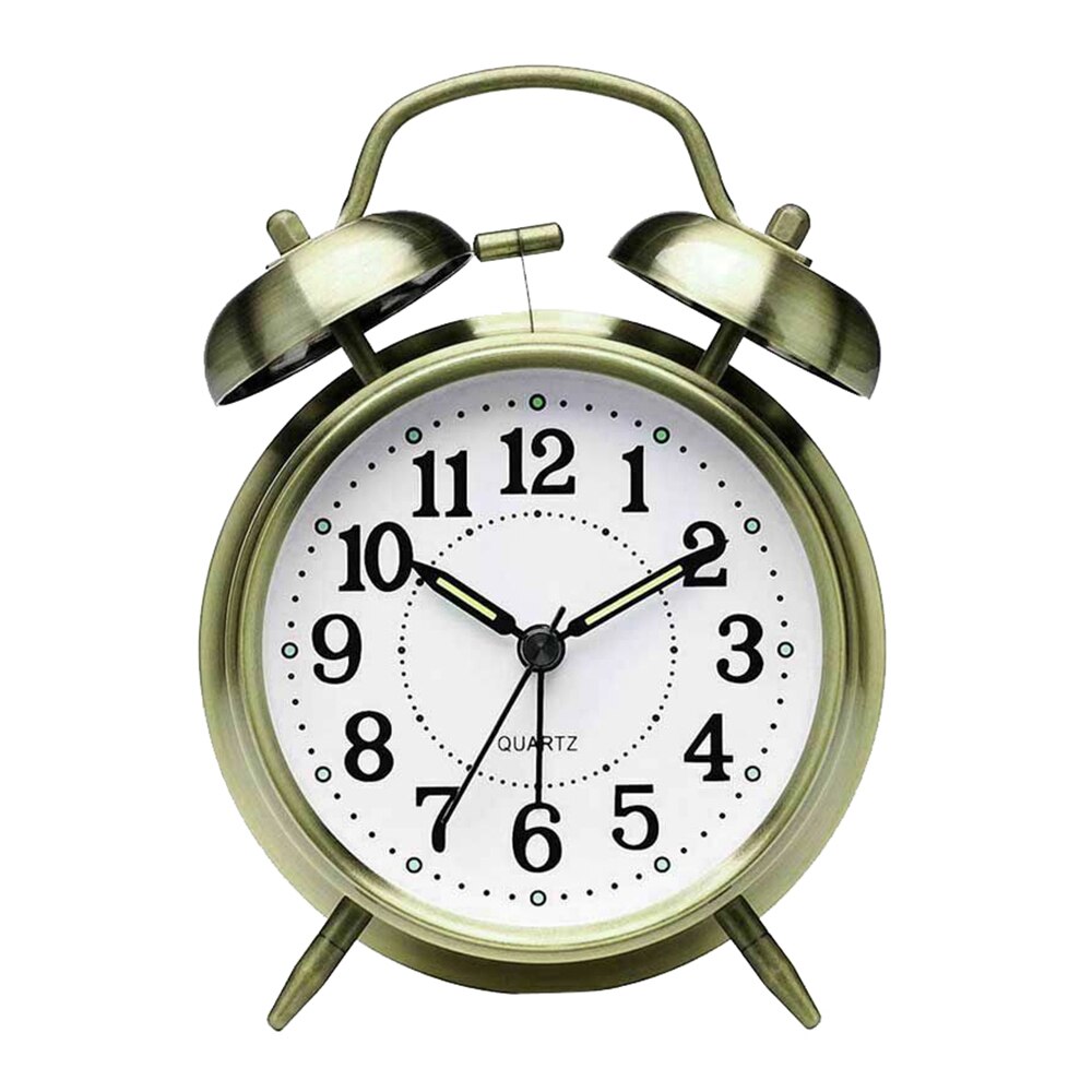Reloj despertador Vintage de campana, reloj despertador de cuarzo Retro, relojes de mesa de tic-tac para decoración de dormitorio, hogar y oficina, de