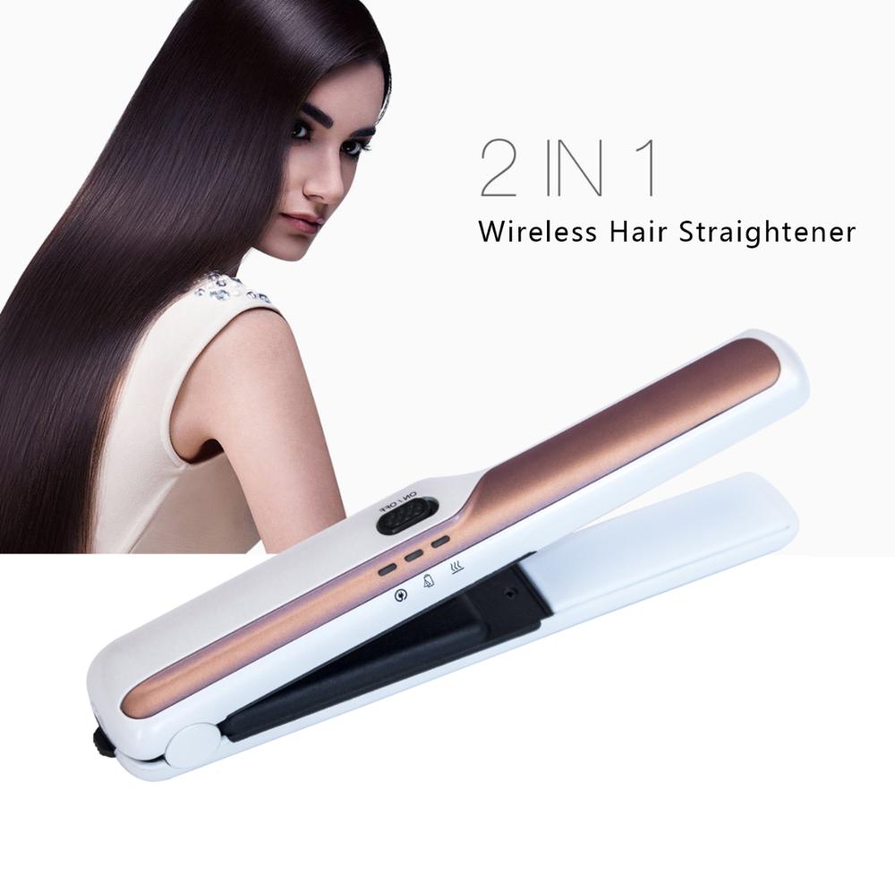 UKLISS Portable USB Hair Straightener Cordless Mini Flat Iron Hairs Straightening Recharging Hairs Tools Portable Hair Styling