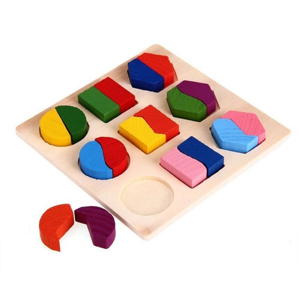 Kinder Baby Holz Geometrie Block Puzzles Kinder DIY Phantasie Kognitiven Spielzeug Frühen Lernen Pädagogisches Spielzeug Kinder