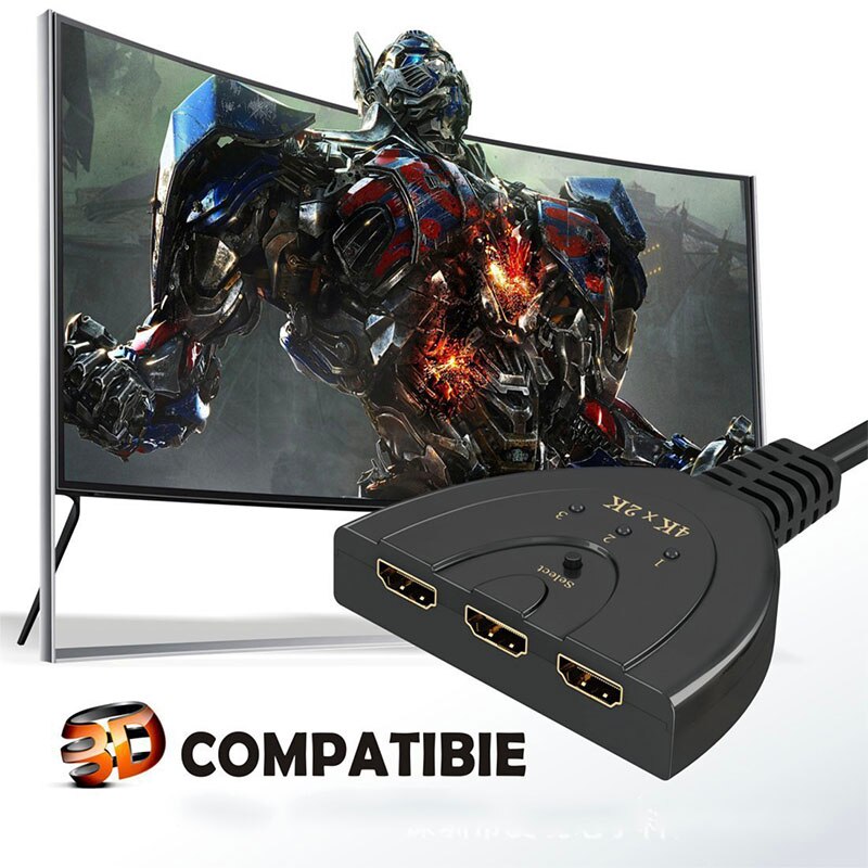 4K * 2K 3D Mini 3 Port Hdmi-Compatibel Switcher 1.4b 4K 1080P Switch Splitter 3 In 1 Out Poort Hub Kabel Voor Dvd Hdtv Xbox PS3 PS4