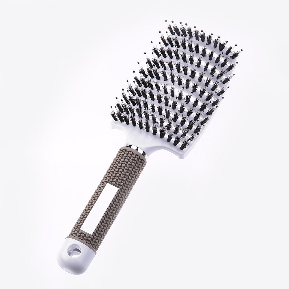 Heiße Frauen Haar Pinsel Haar Kopfhaut Massage Kamm Borsten Nylon Mädchen Nassen Lockiges Detangle Haarbürste für Friseur Styling Werkzeuge: Stil 1 Weiß