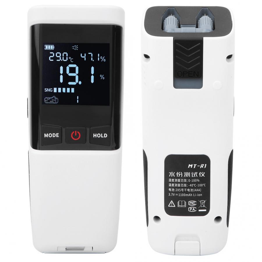 Mt -r1 draagbare 0-100%  zeer nauwkeurige vochtigheidsmeter en vochtmeter/detector testinstrument voor het testen van fruit, modder en bomen