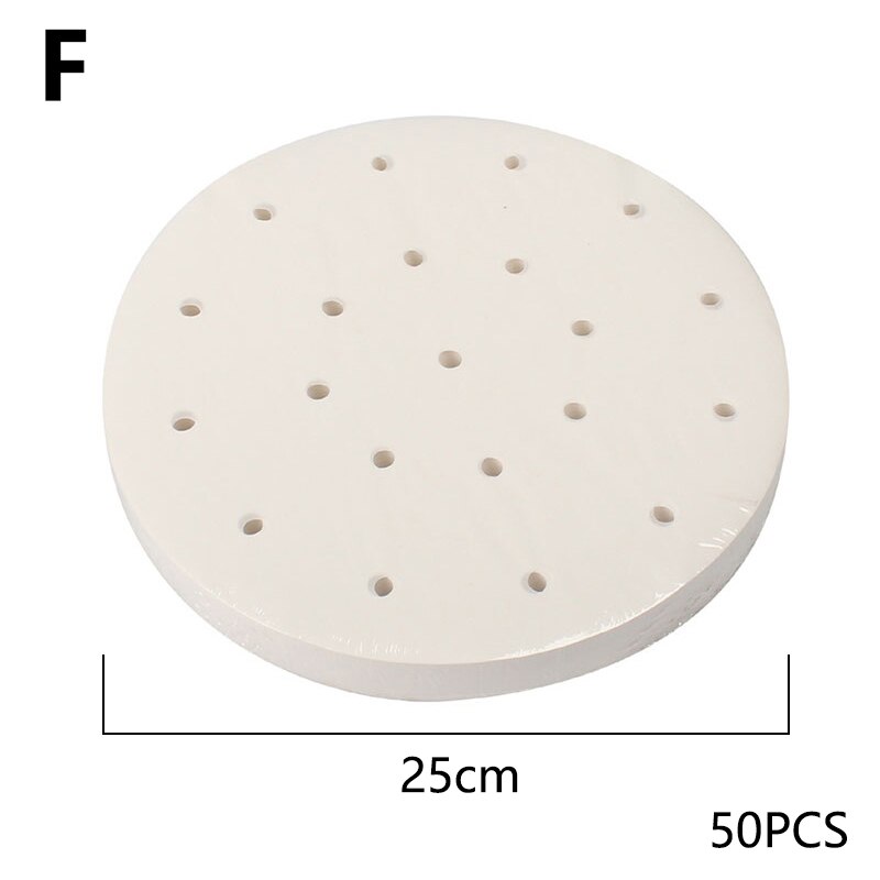 50Pc/Bag Air Fryer Steamer Liners Premium Perforated Wood Pulp Papers Non-Stick Steaming Basket Mat Baking Utensils For Kitchen: F