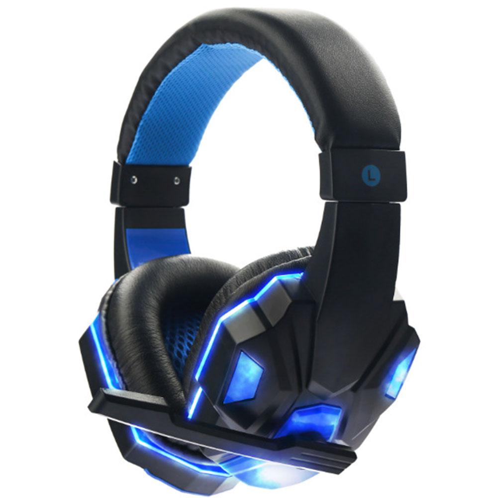 EastVita 3.5mm Gaming Headsets Big Headphones with LED Light Mic Stereo Earphones Deep Bass for PC Computer Gamer Laptop