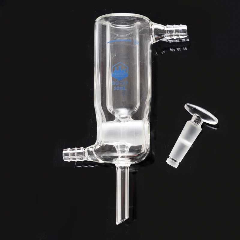 Vaso de doble camisa, 25ml, Reactor fotocatalítico de pistón de vidrio