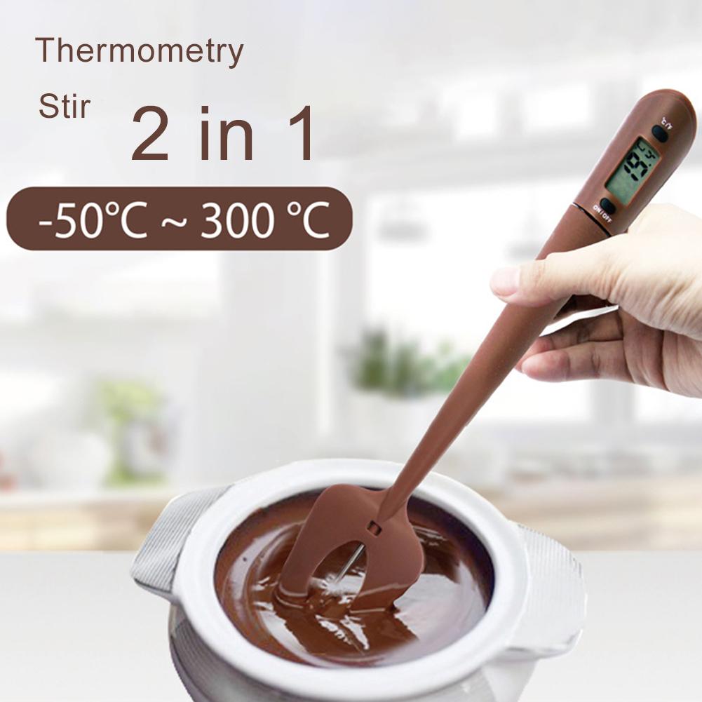 Digitale Spatel Koken Thermometer Siliconen Stirrer Snoep Chocolade Thermometer Voedsel Keuken Bakken Tool