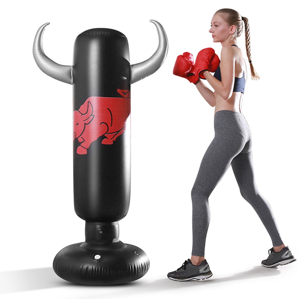5.2ft Inflatable PVC Boxing Bag Inflatable Punching Bag Fitness Boxing Target Bag