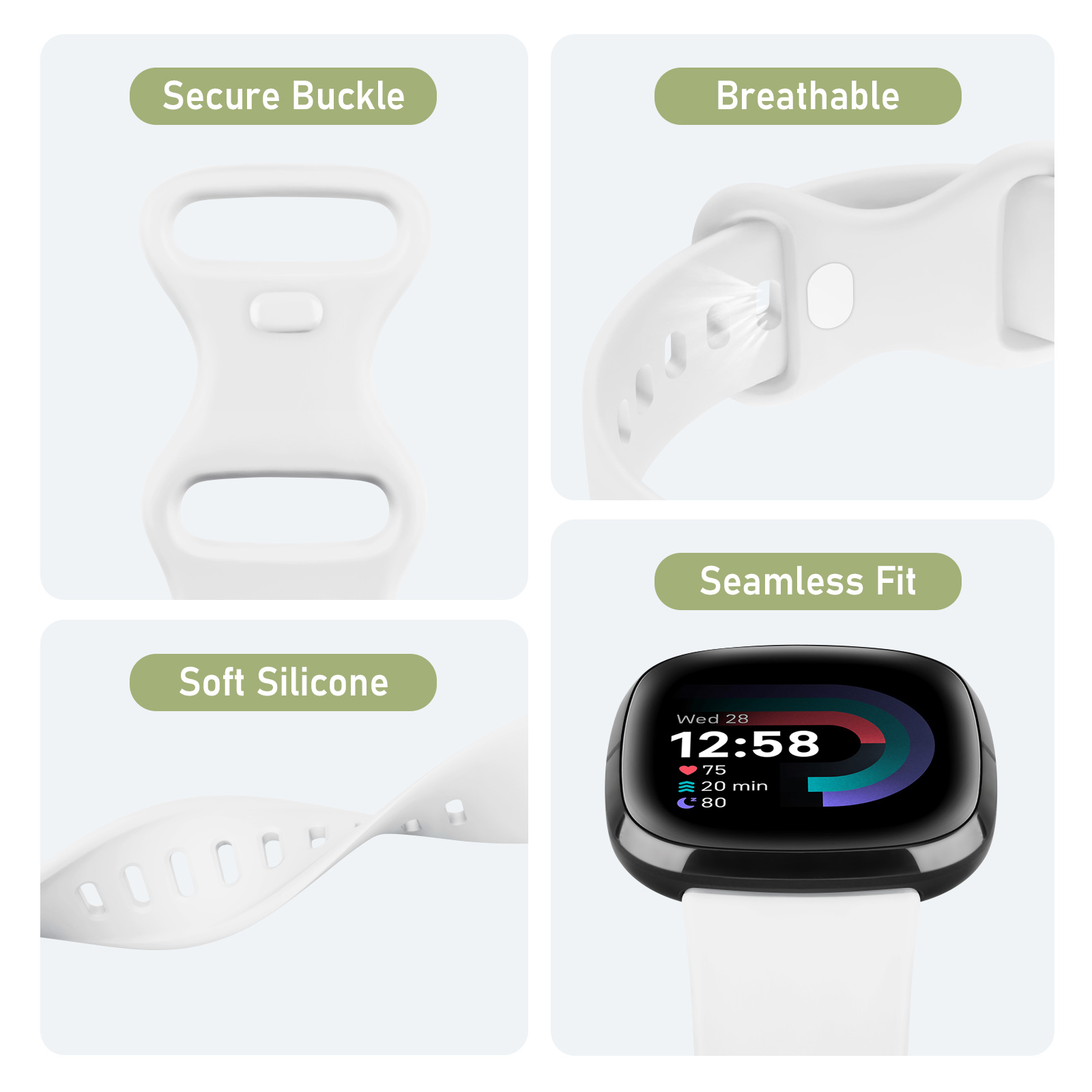Silikonarmband für Fitbit Versa 3 Versa 4 Armband Armband für Fitbit Sense/Sense 2 Correa Armband Smartwatch Zubehör