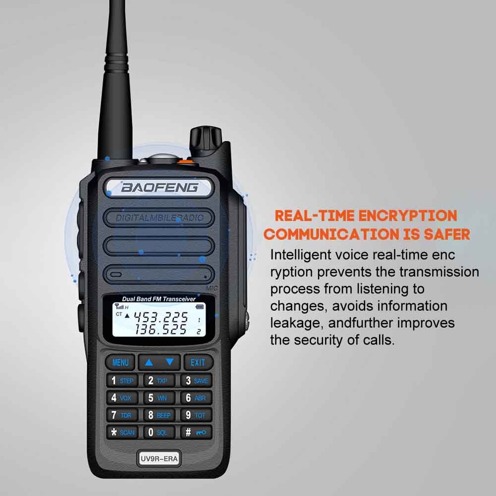 Baofeng UV9R-ERA Walkie Talkie 128 Channel Vhf Uhf 18W Led Display Transceiver Two Way Radio Met Antenne Eu/au/Us Plug IP68