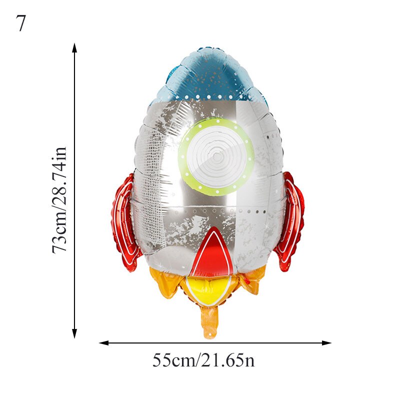 4D Stereoscopic Cartoon Foil Balloons Astronaut Spaceship Rocket Earth Foil Balls Birthday Party Decorations Kids Funny Balloon: 7