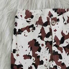 Baby Girl Comfortable Cow Brown Pants Trousers Bell Bottom Jeans