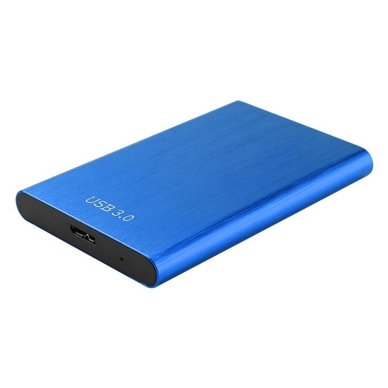 1Pcs 2.5" Portable External Hard Drive Case 2TB USB3.0 Hard Disk Enclosure Storage Devices High Speed Desktop Laptop Hd Case: Blue