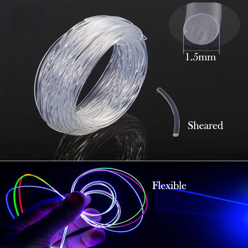 5m PMMA optical fiber cable side glow 1.5mm fiber optic lighting decoration for car home