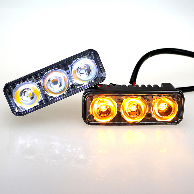 Luz de circulación Diurna LED DRL para motocicletas, 12V, Flash blanco 6000k, luces diurnas de alta potencia para coche, lente de CC con lámparas antiniebla impermeables