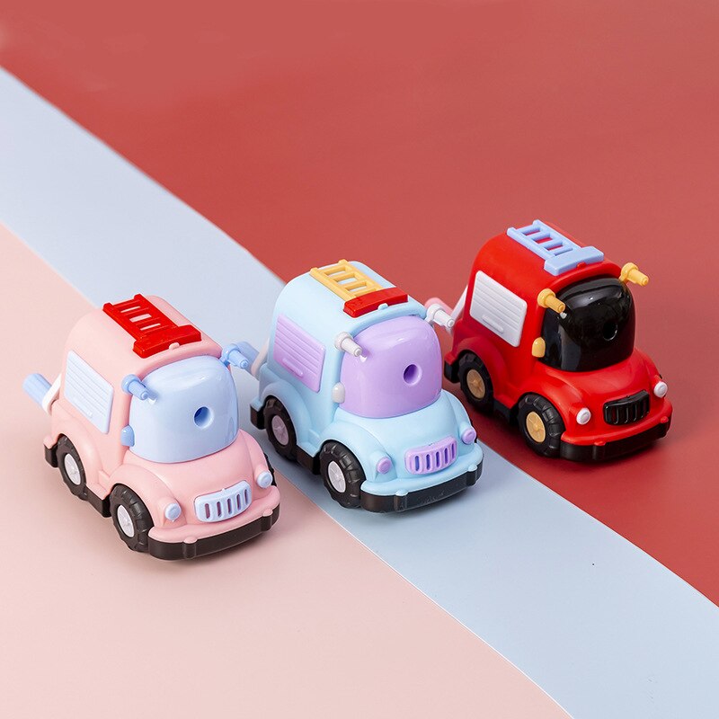 Sacapuntas automático con forma de coche de dibujos animados para estudiantes, papelería, bonito sacapuntas