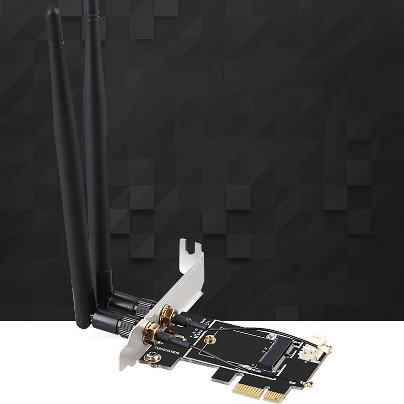 OPQ-PCI-E x1 para m.2 ngff e-key wifi adaptador de rede sem fio placa conversor com bluetooth para desktop pc