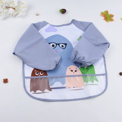 1PC Cartoon Baby Lätzchen Schürze Einstellbar Spucktücher Fütterung mit Langen Ärmeln Zeug Nette Tiere Kleinkind Kinder Baby Zubehör: C